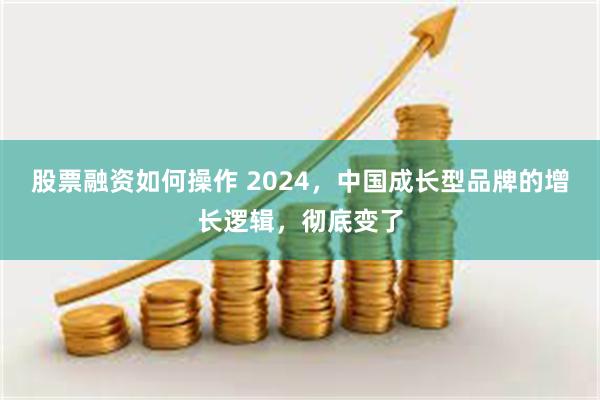 股票融资如何操作 2024，中国成长型品牌的增长逻辑，彻底变了