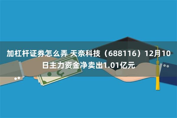 加杠杆证券怎么弄 天奈科技（688116）12月10日主力资金净卖出1.01亿元